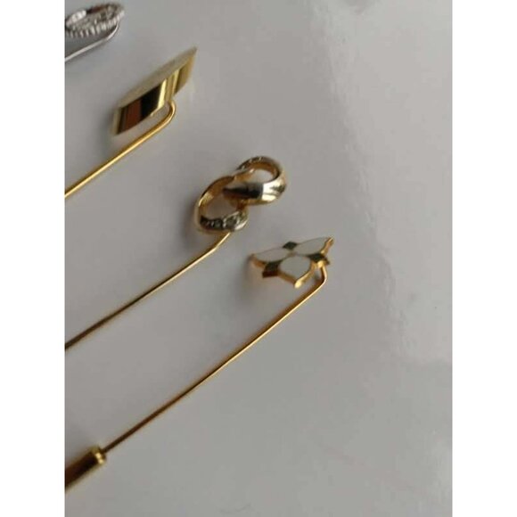 Vintage Lapel Pins Gold & Silver toned (5 pieces) - Picture 6 of 6